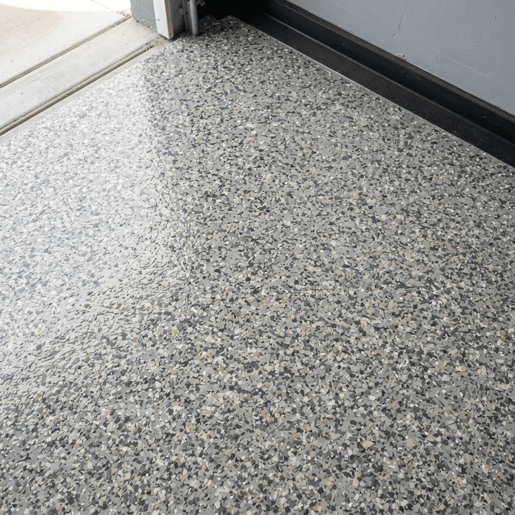 Traditional Flake garage floor finish